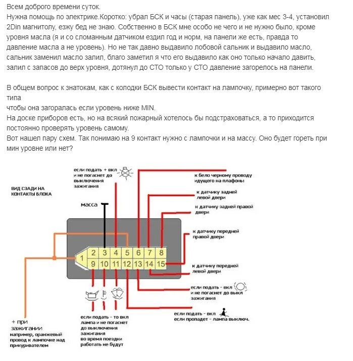 Распиновка проводов ваз 2110 БСК на ваз 2110 - схема и распиновка, доработка