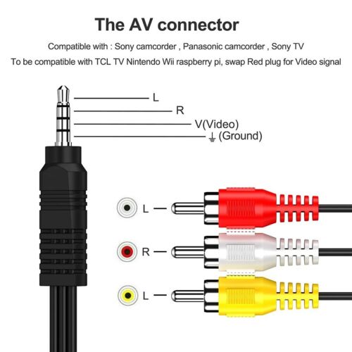 Распиновка rca 3.5mm to Red Yellow White 3RCA Female Socket Audio Video Adapter Splitter Cable 