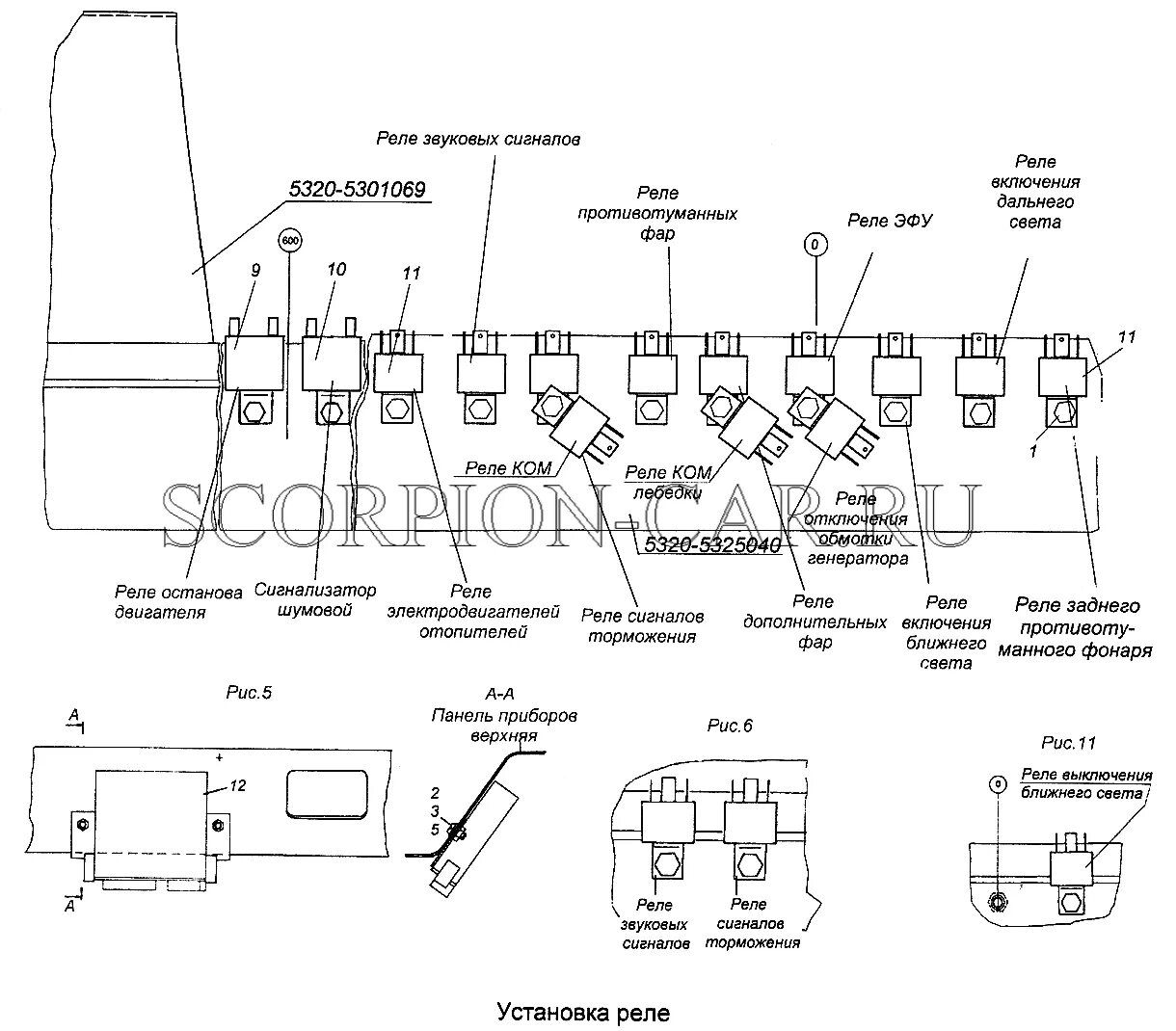 Распиновка реле камаз КАМАЗ 65226 Установка реле 6522-3747001-99