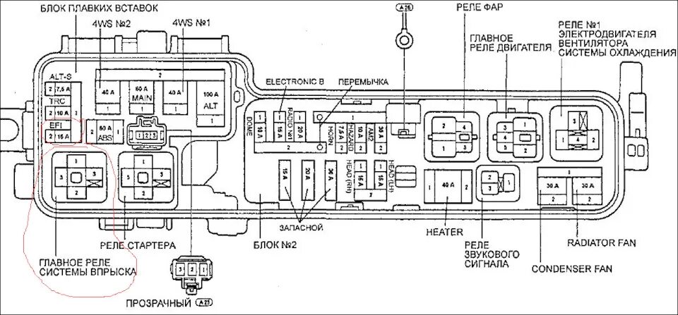 Распиновка реле тойота Проблемы с запуском, решено - Toyota Carina ED (3G), 2 л, 1995 года своими рукам