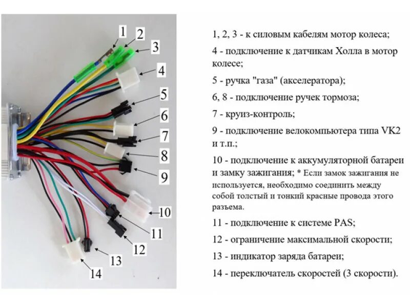 Распиновка ручки газа электровелосипеда подключение к контроллеру Назначение и цвета проводки в жгутах (куда какой провод идёт) Снегоход Тайга