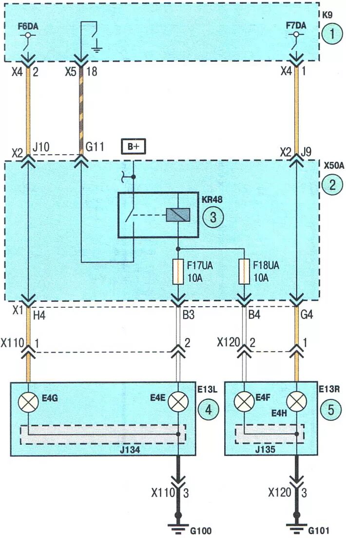 Распиновка шевроле авео Scheme 4. Headlights (Chevrolet Aveo T300 2012-2018: Electrical equipment: Elect