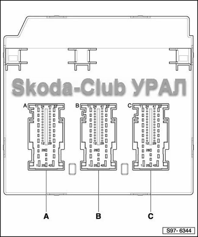 Распиновка шкода октавия Ремонт / замена сирены штатной сигнализации на а/м SKODA Octavia A5 FL : Ремонт 