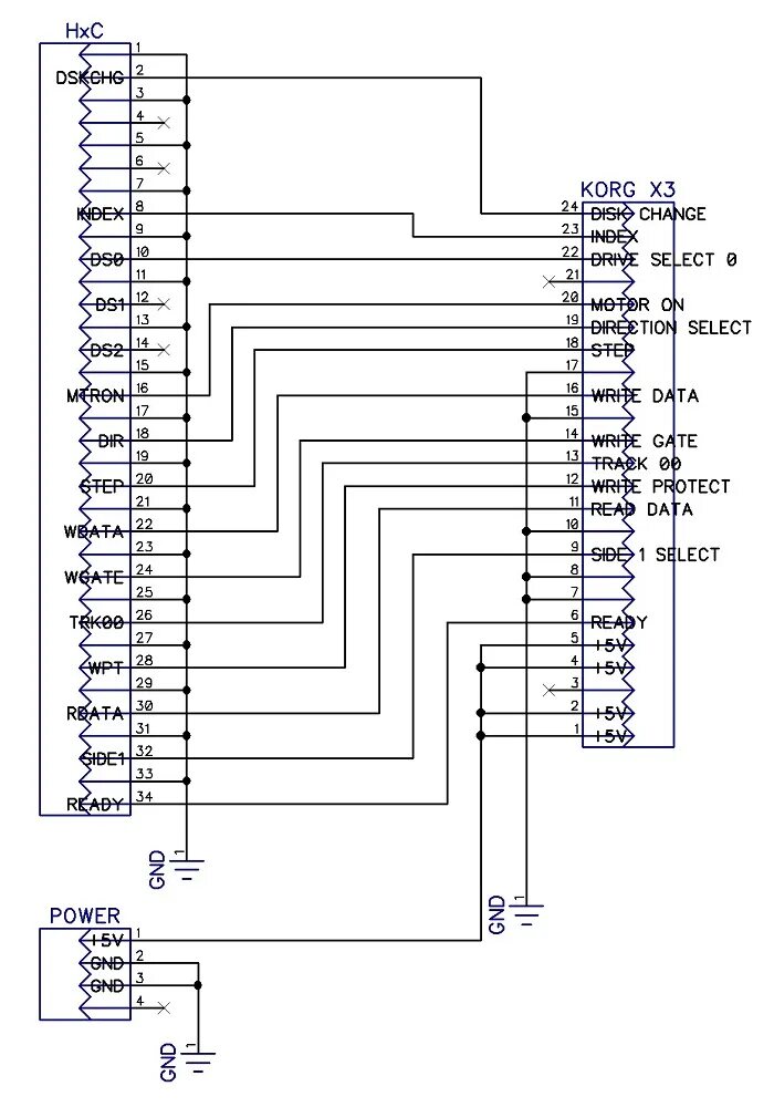 Распиновка шлейфа Floppy Drive Power Pinout