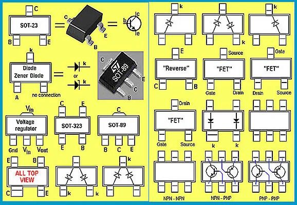 Распиновка smd Маркировка SMD элементов