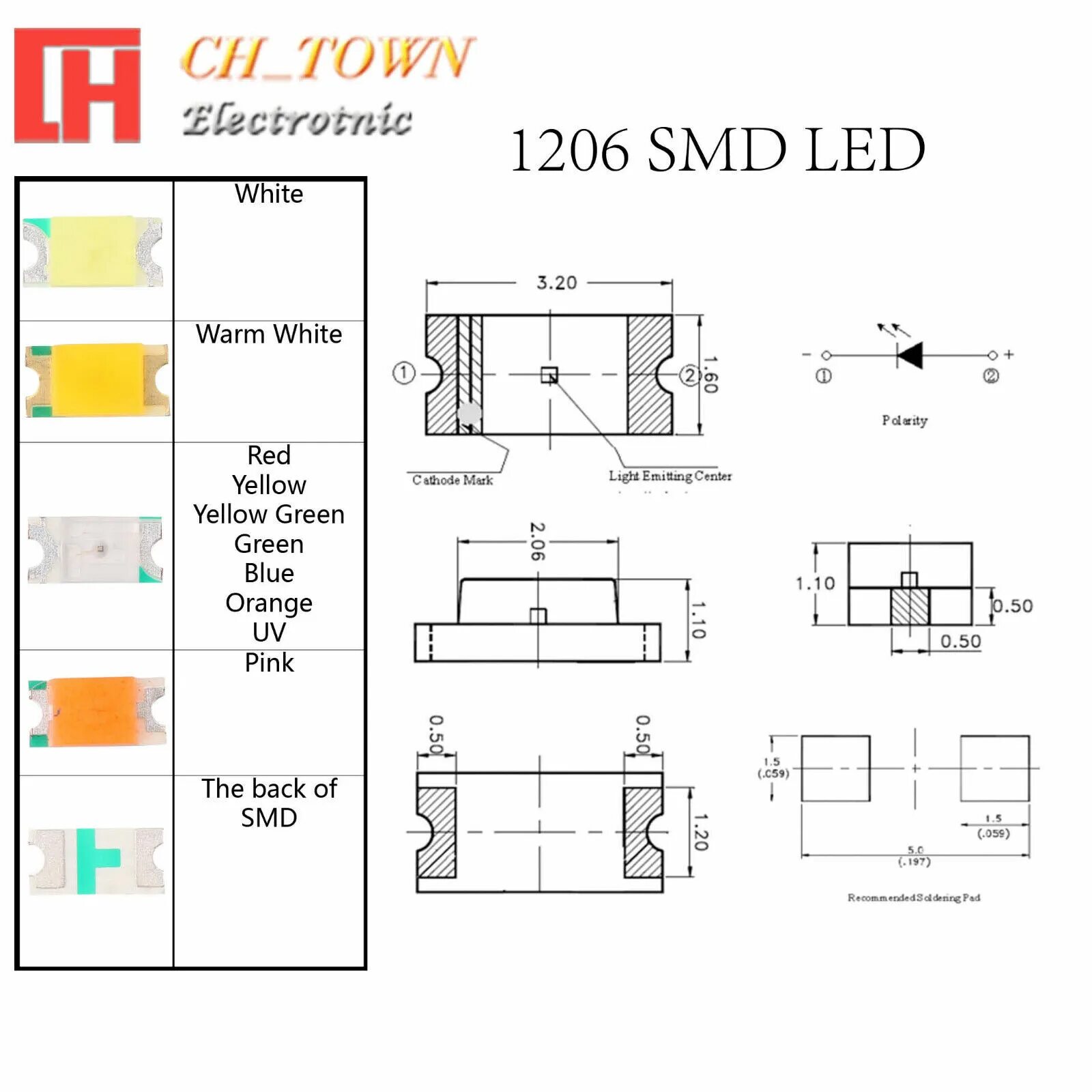 Распиновка smd Постоянный ток 9-12 В заранее проводной Smd LED диод 0402 0603 0805 1206 микро м