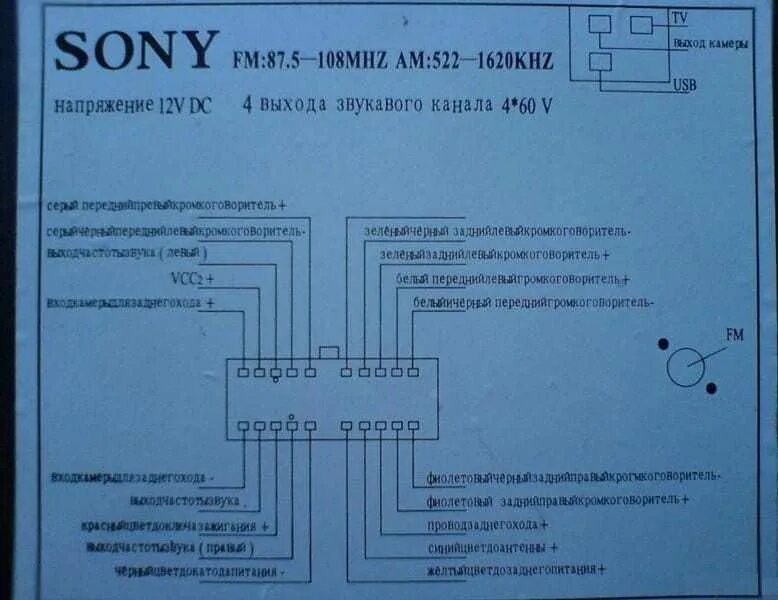 Распиновка соня Как подключить магнитолу сони без разъема - фото - АвтоМастер Инфо