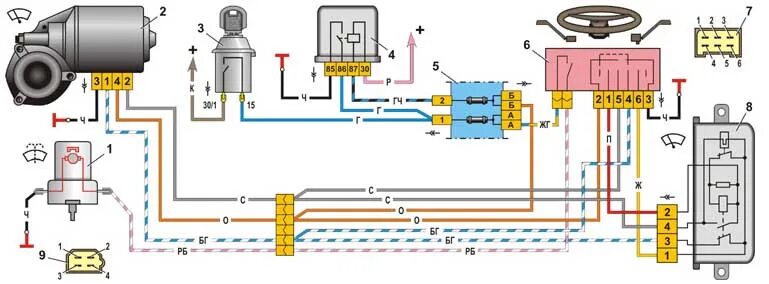 Распиновка стеклоочистителя ваз Подрулевые и мотор-редуктор дворников от ПП в ниву - Lada 4x4 3D, 1,7 л, 1997 го