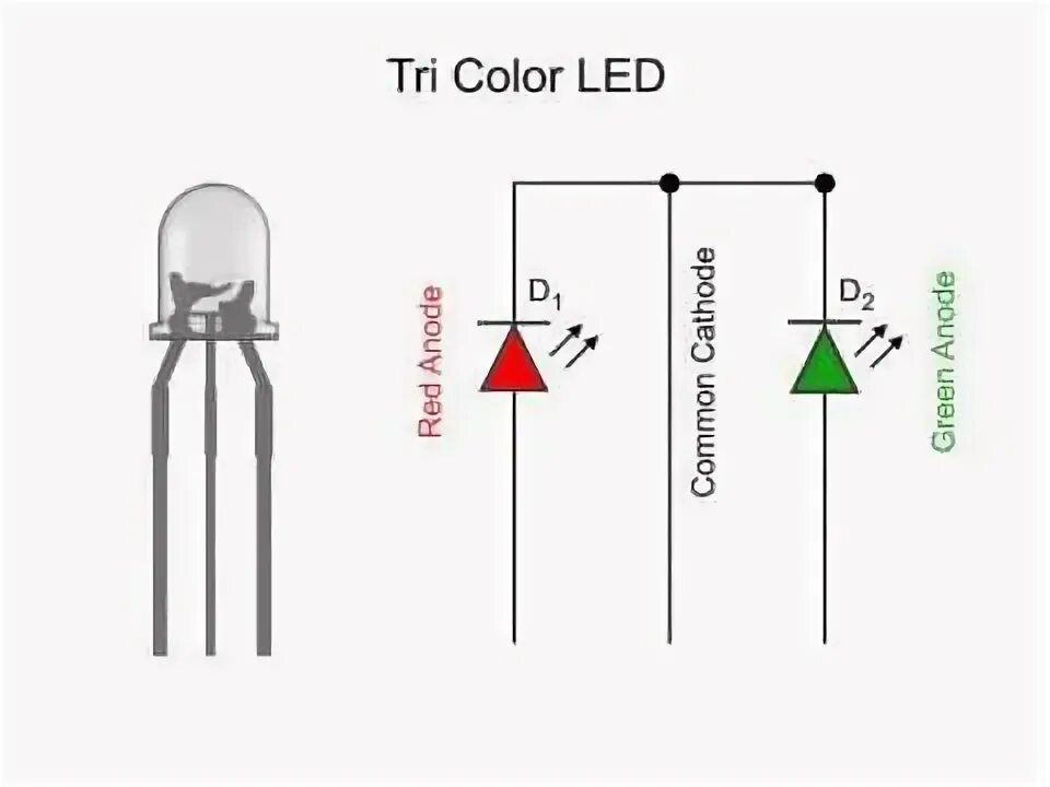 Распиновка светодиода Bi-color LED VS. Tri-color LED - YouTube Led color, Led, Tri color