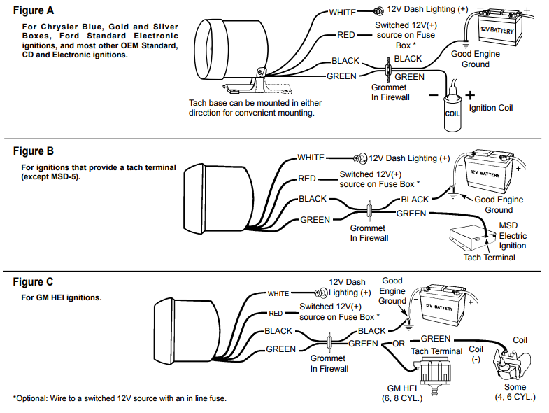 Распиновка тахометра Auto Meter Tach Install Diagrams Tachometer, Car tachometer, Automotive mechanic