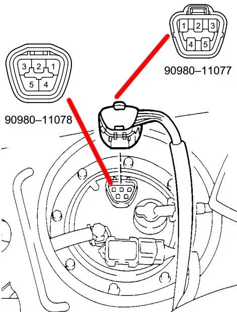 Распиновка топливного насоса Подключение ТС-750 к селике - Toyota Celica (230), 1,8 л, 1999 года электроника 