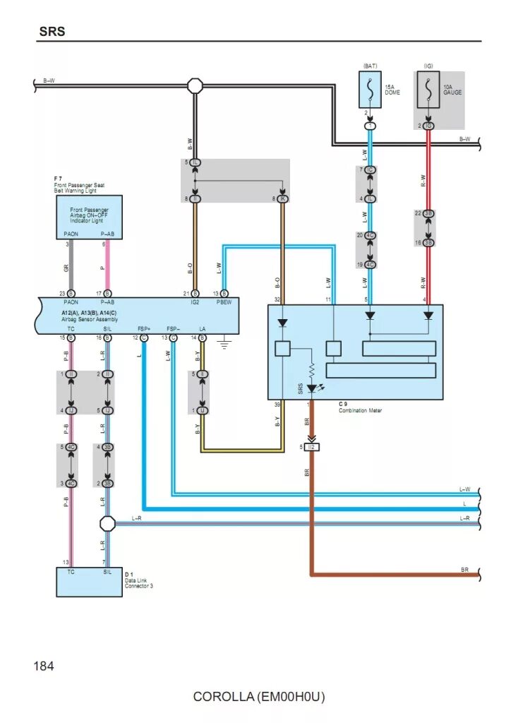 Распиновка тойота королла 120 Corolla (X - е поколение) Принципиальная схема. SRS Toyota Corolla - Форум AutoP