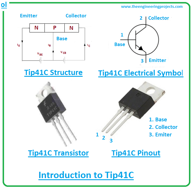 Распиновка транзистора Tag: tip41c pinout - The Engineering Projects