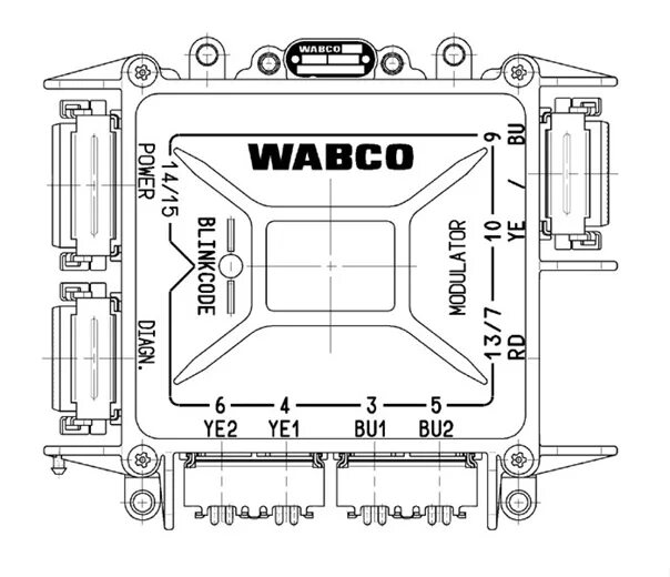 Распиновка wabco Парни кто знает как расшифровать блинк коды на ABS Wabco телега Крона 2004 год, 