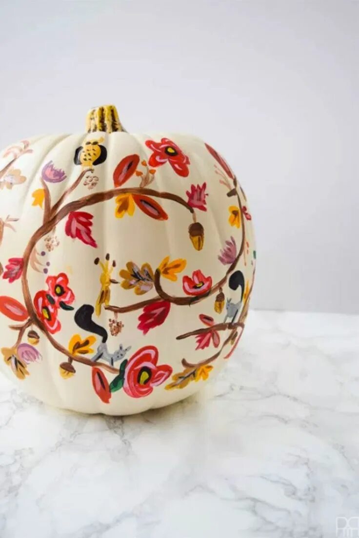 Расписные тыквы фото Put Your Carving Tools Away and DIY One of These Easy Painted Pumpkins Instead H