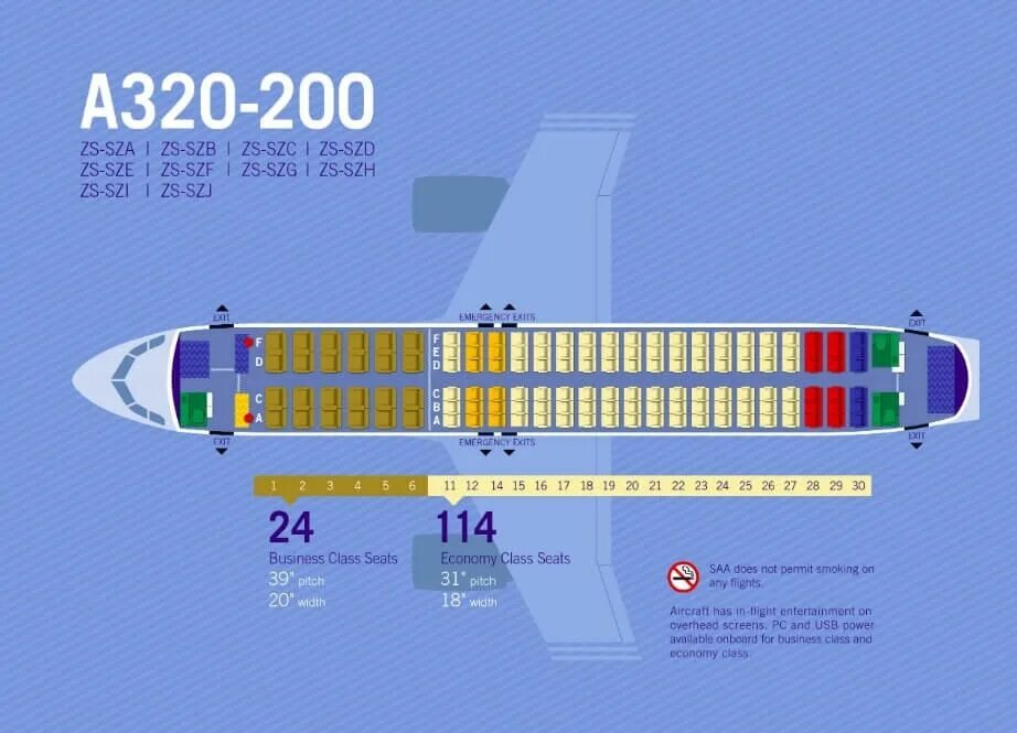 Расположение аэробус 320 схема салона South African Airways Airbus A320 200 Seating Plan South african airways, Fleet,