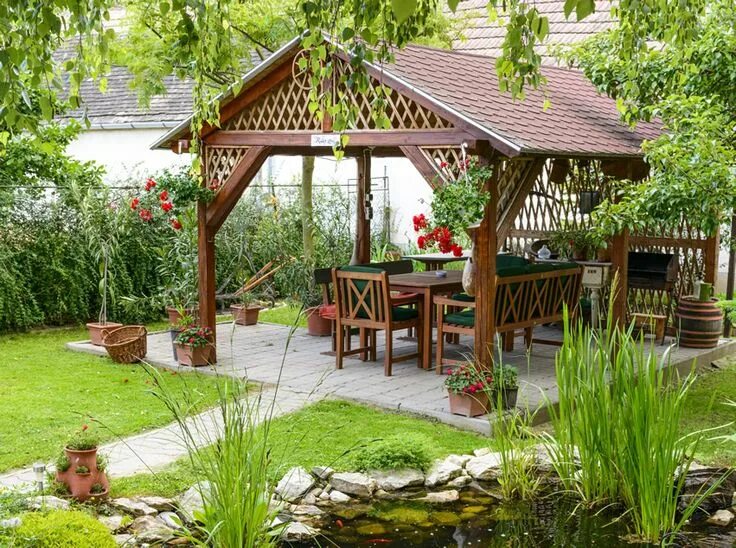 Расположение беседки на участке фото 47 Gazebo Designs (Picture Gallery) Gartengestaltung, Garten