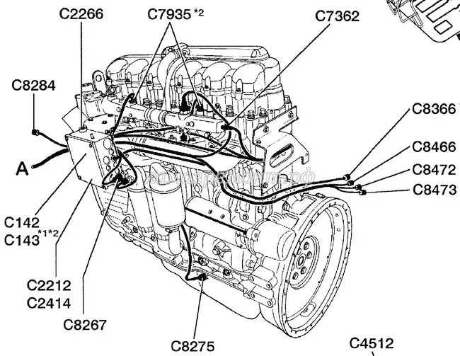 Расположение датчиков на двигателе h4m схема Схема эбу МАЗ евро 3