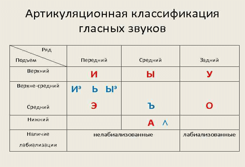 Расположение гласных звуков схема Какие гласные безударные и как их правильно проверять