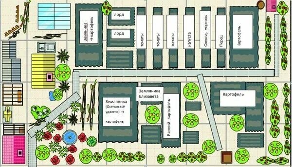 Расположение грядок схема Планировка сада (36 фото): особенности оформления садового участка 10, 15 соток 