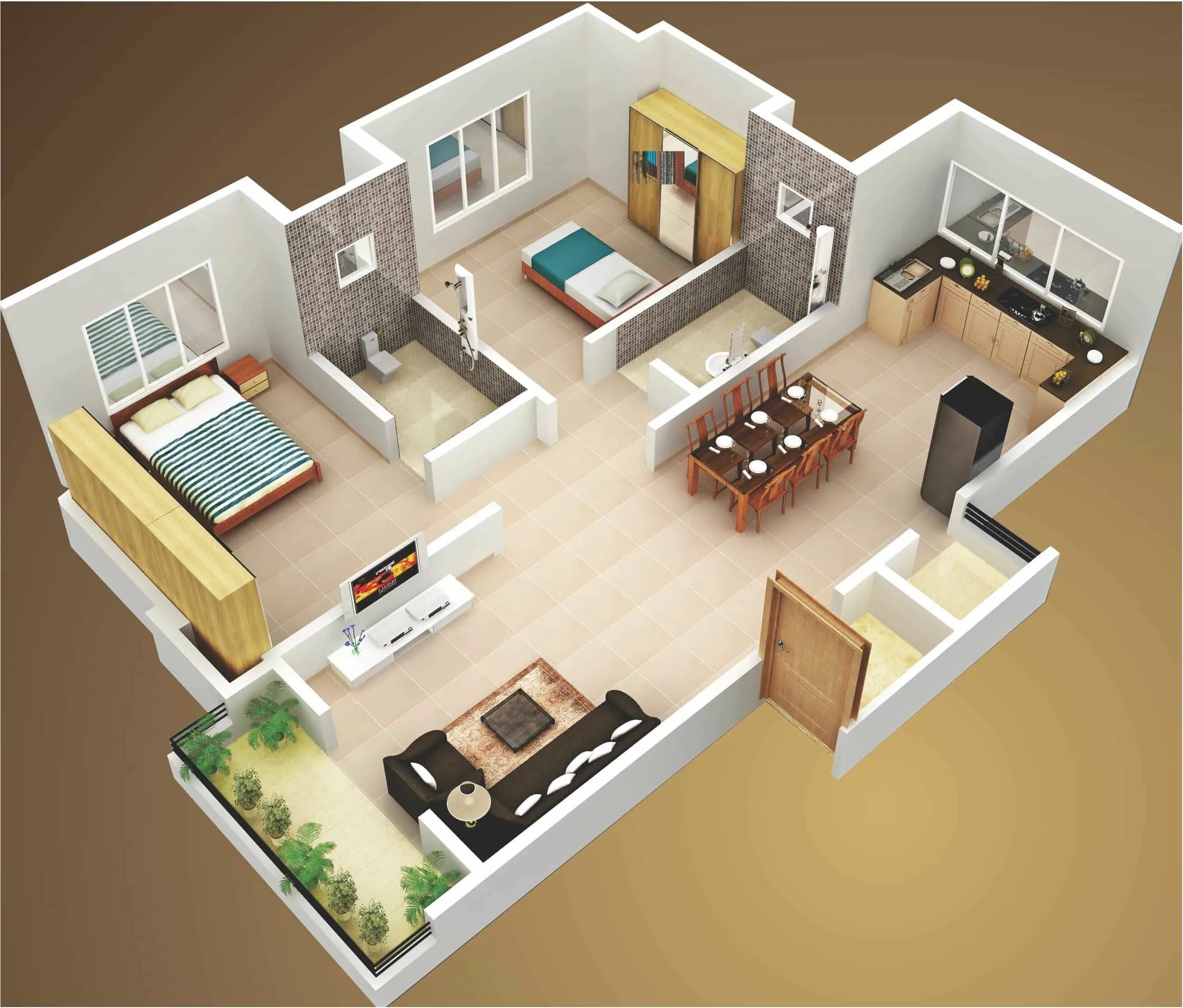 Расположение комнат в частном доме фото Amazing 3D Floor Plan Design Ideas - Engineering Discoveries Small house plans, 