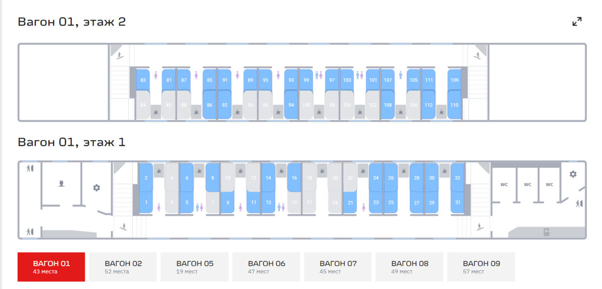Расположение купе в двухэтажном вагоне схема Двухэтажные вагоны нумерация