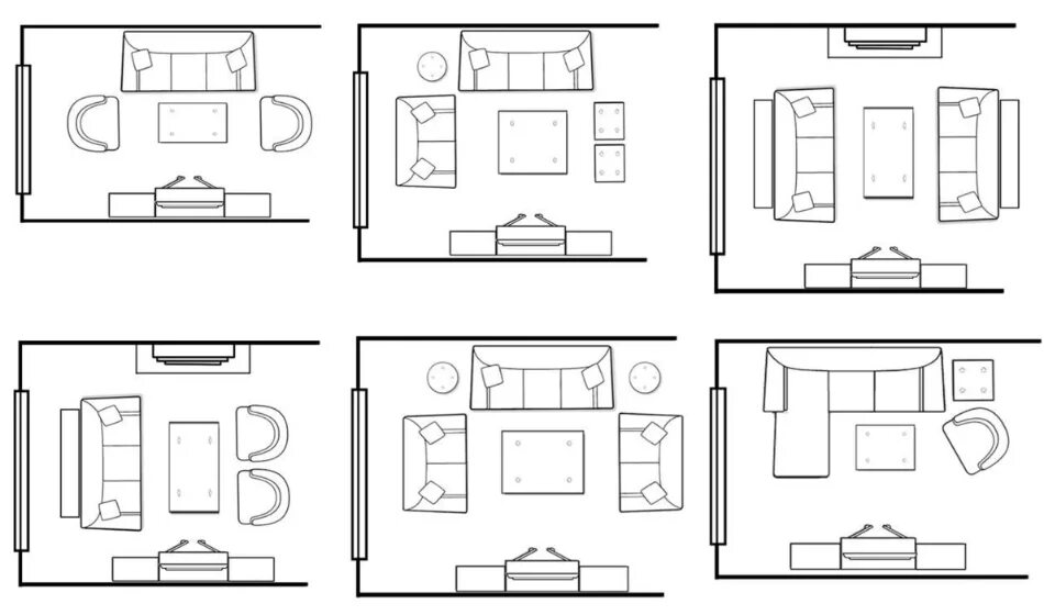 Расположение мебели схема Расстановка мебели в гостиной: ? схемы, варианты, лайфхаки