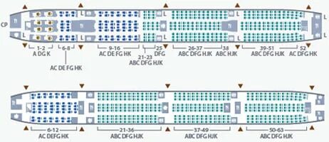 Расположение мест боинг 777 300er схема 座 位 安 排 图 - Garuda Indonesia