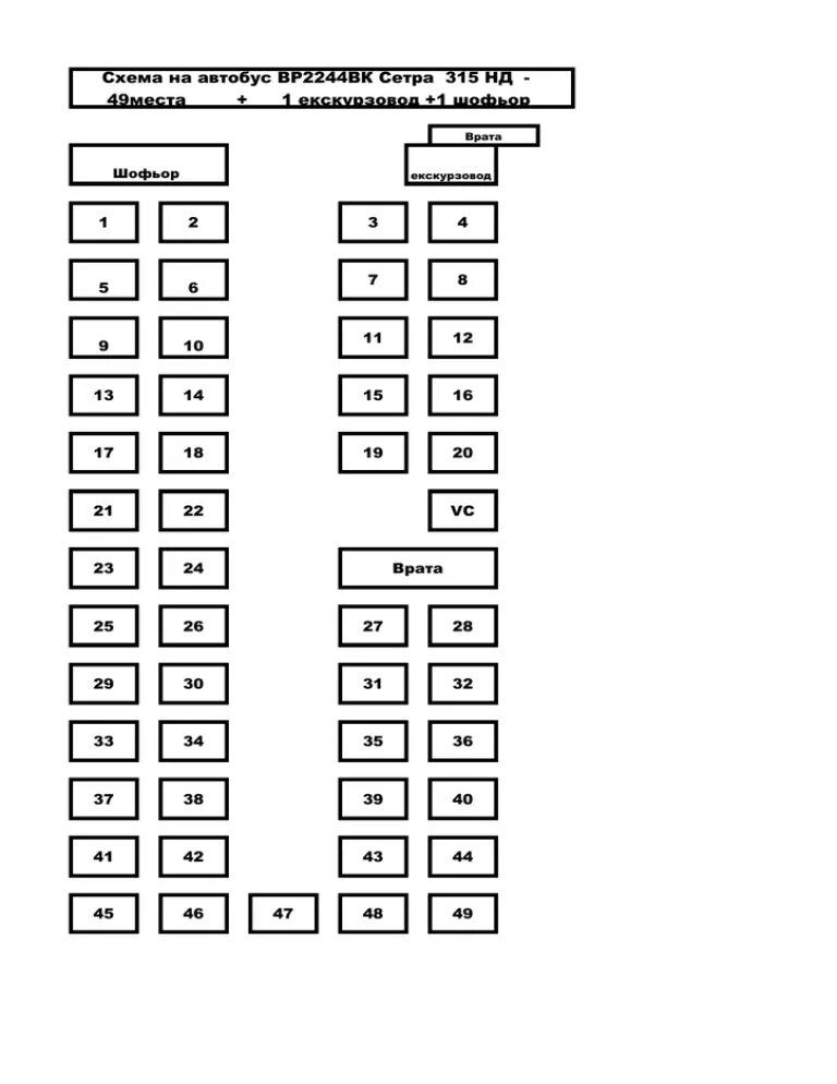 Расположение мест в автобусе неоплан схема Схема салонов автобусов