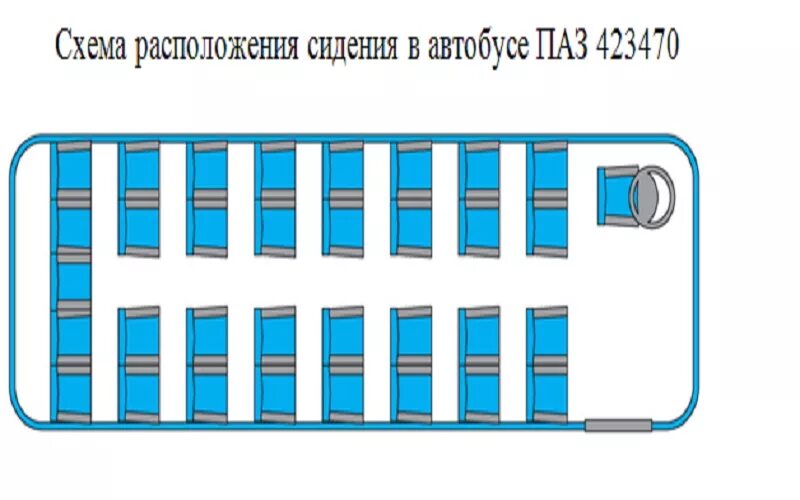 Расположение мест в автобусе паз схема Автопарк - ПАЗ 423470 - 33 места + водитель