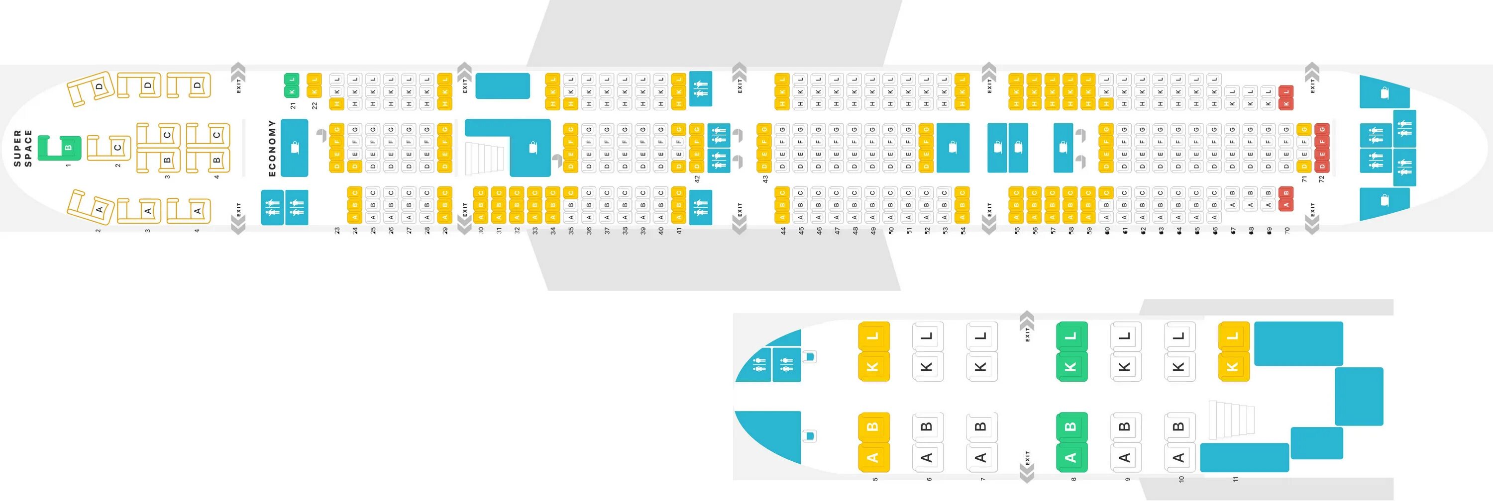 Расположение мест в самолете схема салона ✈ Самолёт Boeing 747: нумерация мест в салоне, схема посадочных мест, лучшие мес