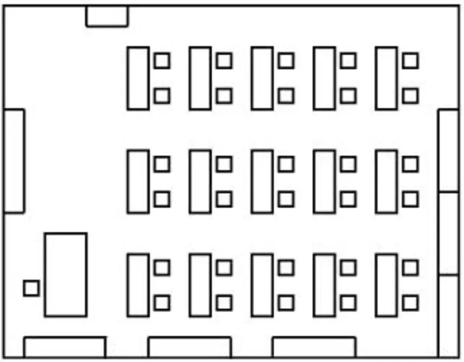 Расположение парт в классе схема Три ряда в школе: найдено 86 изображений