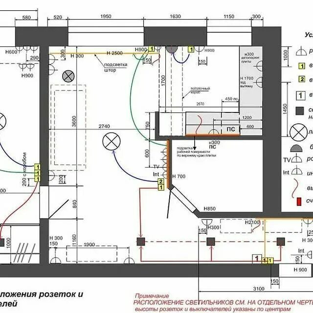 Расположение розеток в гостиной схема Размещение розеток в гостиной - Дом Мебели.ру