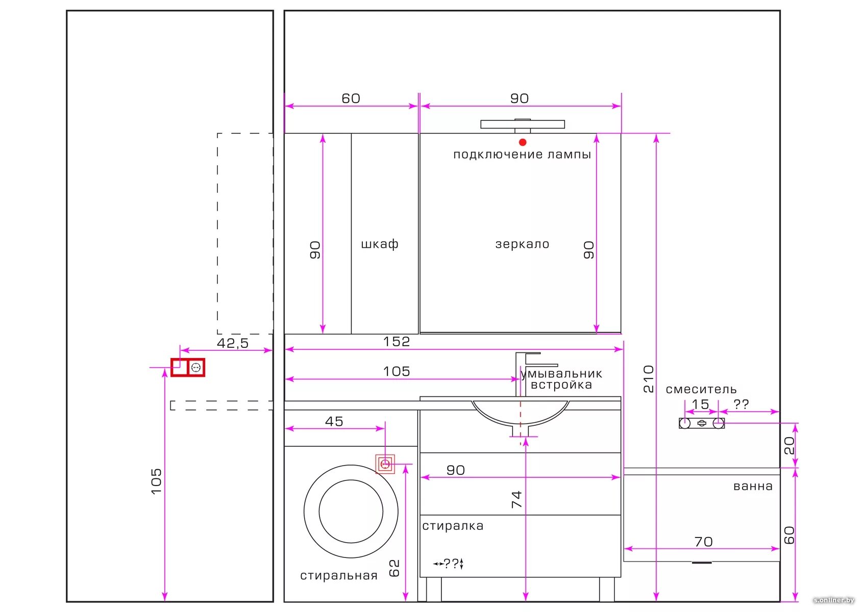 Расположение розеток в ванной схема и высота Картинки ВЫСОТА РОЗЕТОК ДЛЯ СТИРАЛЬНОЙ И СУШИЛЬНОЙ МАШИНЫ