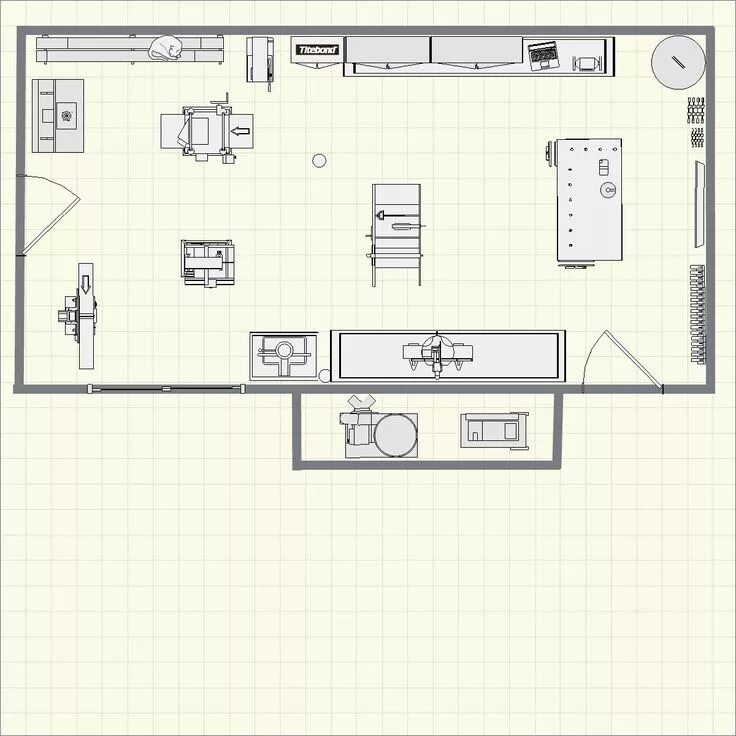 Расположение станков в столярной мастерской схема WOODWORKING SHOP PLANS " POPULAR WOODWORKING PROJECTS Workshop plans, Woodworkin