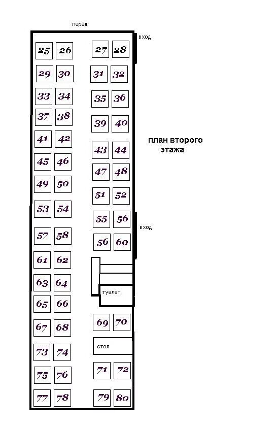 Расположение в двухэтажном автобусе схема Картинки РАСПОЛОЖЕНИЕ МЕСТ В АВТОБУСЕ 51 МЕСТО