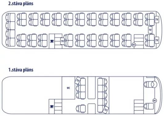 Расположение в двухэтажном автобусе схема Аренда автобуса NEOPLAN N 117 LUX " аренда автобусов в Риге и Лиепае - автобусы