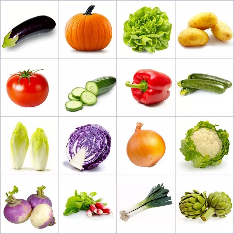 Распознать овощ по фото онлайн Grid of pictures to memorize - vegetables Vegetable pictures, Fruits for kids, M