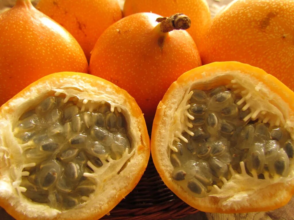 Распознать по фото фрукт онлайн бесплатно Granadilla. Fruta originaria de los Andes Sudamericanos. T. Flickr