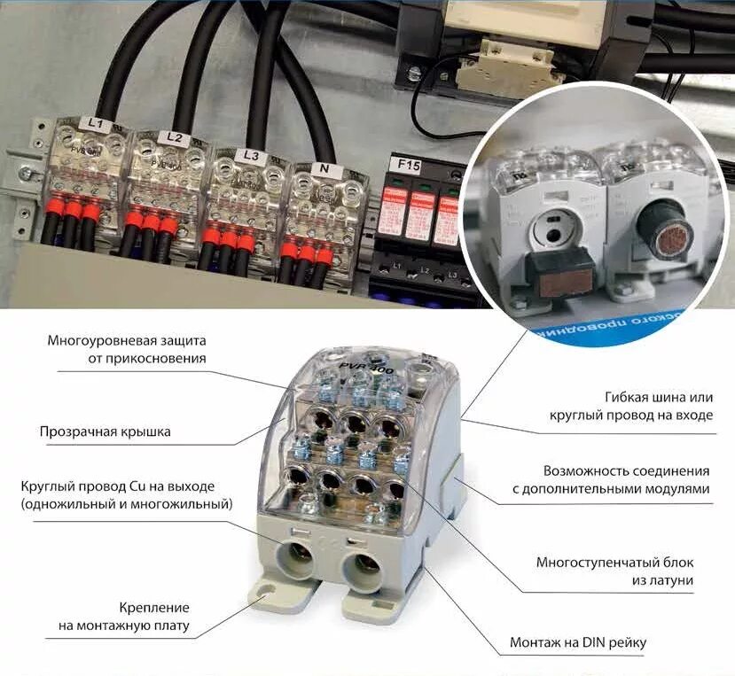 Распределительный блок схема подключения Распределительные блоки на DIN-рейку HORA (LEIPOLD) Обзор