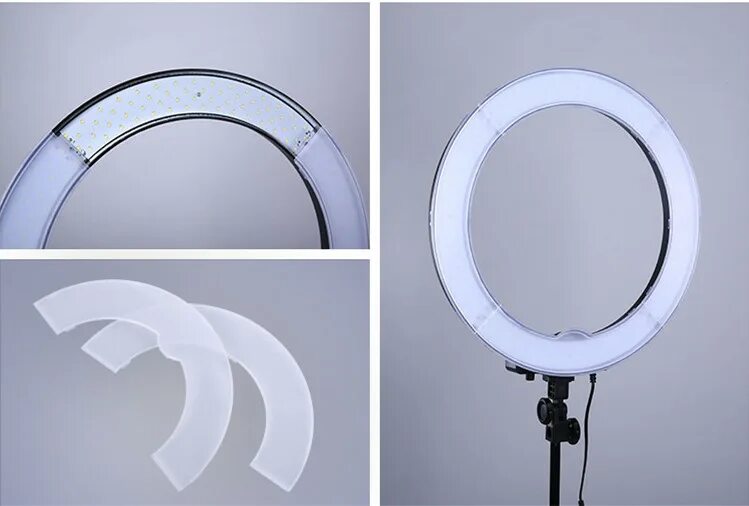 Рассеиватель для светильника своими руками 19" Outer 55W 240PCS LED SMD Ring Light 5500K Dimmable Light+ Filter with Carry 