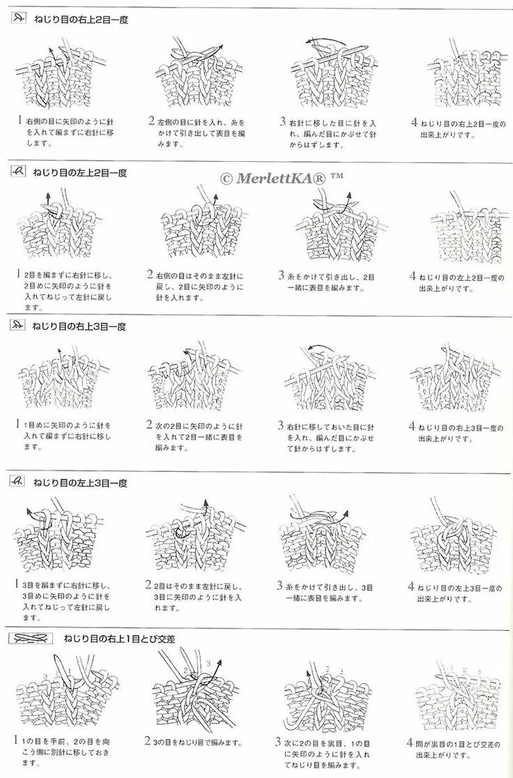 Расшифровка схем японского вязания спицами Пин на доске Вязание