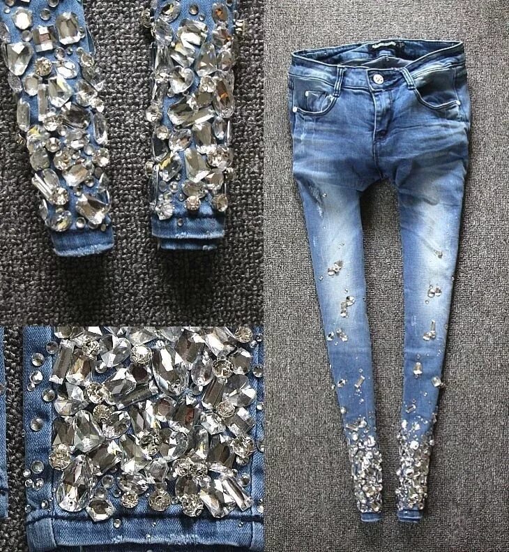 Расшитые джинсы фото Pin on DIY Denim and diamonds, Bling denim, Jeans diy