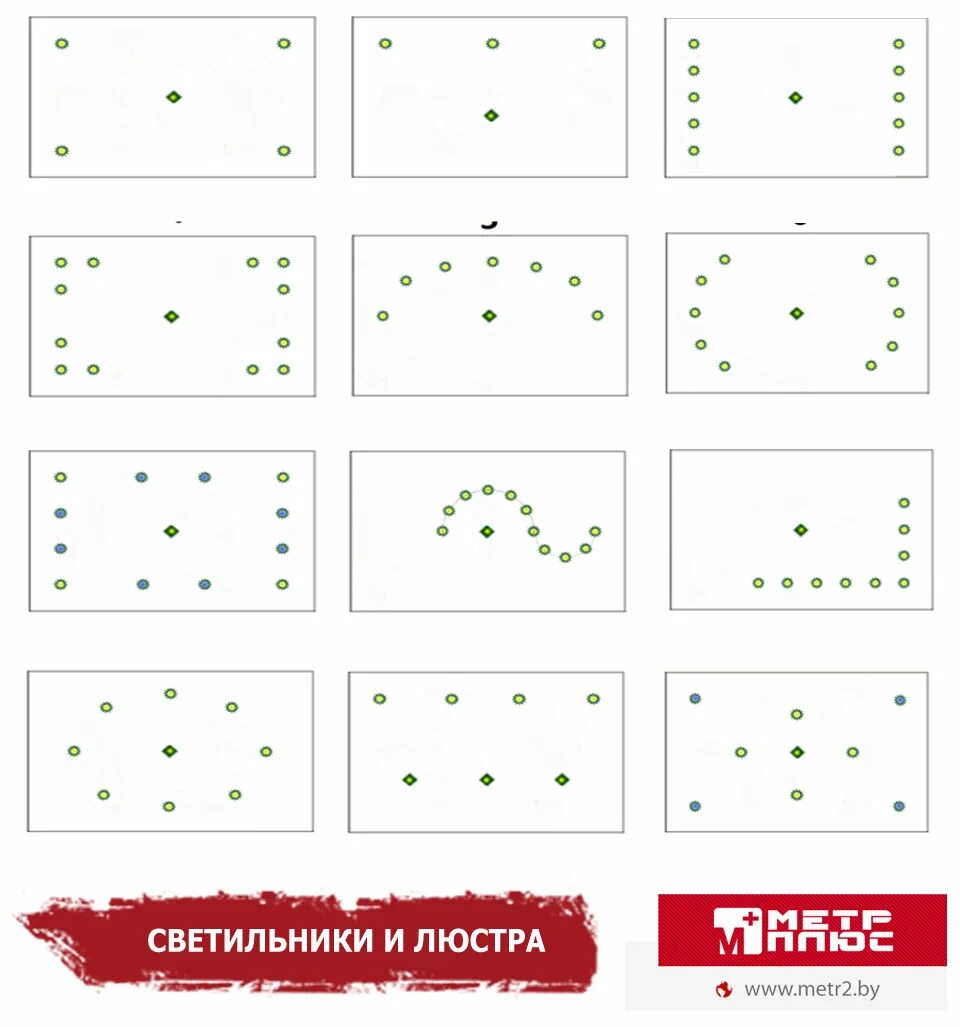 Расстановка светильников на натяжном потолке фото Как красиво расположить точечные светильники на натяжном потолке