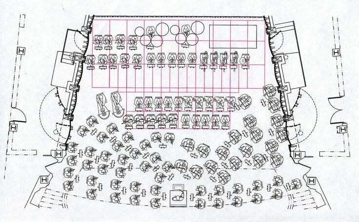 Расстановка в хоре по голосам схема Severance Hall stage set-up plan for a performance including Debussy's "Prelude 