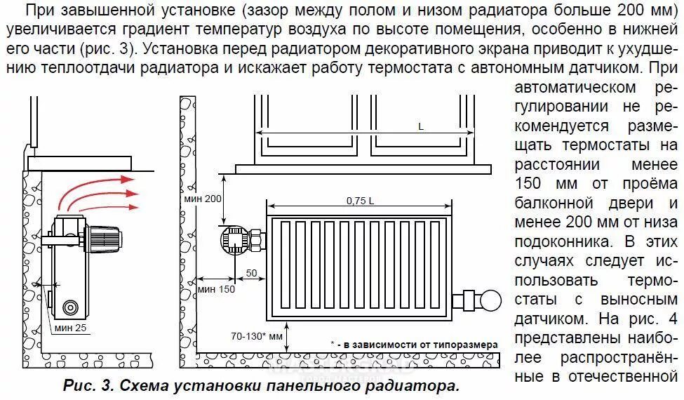 Расстояние между подключением радиатора отопления Расстояние от пола до радиатора отопления фото - DelaDom.ru