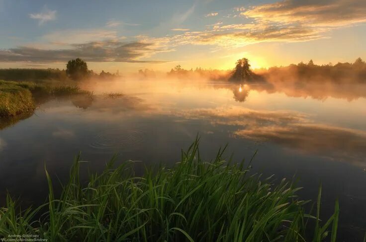 Рассвет на реке фото Там у реки. - Река Дубна. Юркино. Cool landscapes, Beautiful landscapes, Landsca