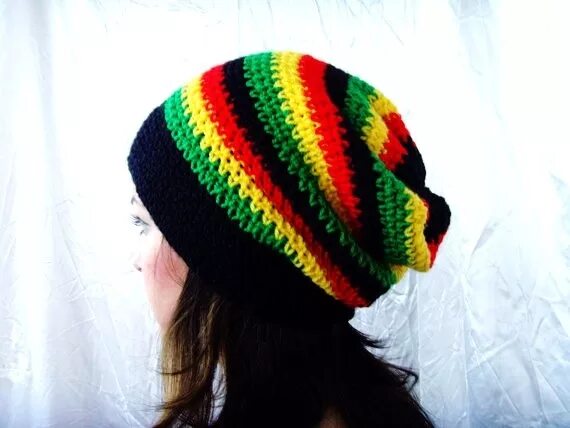 Растаманская шапка фото Black, Yellow, Green, Red, Jamaican Cozy Hat Slouchy Beanie Rasta Barrette Croch