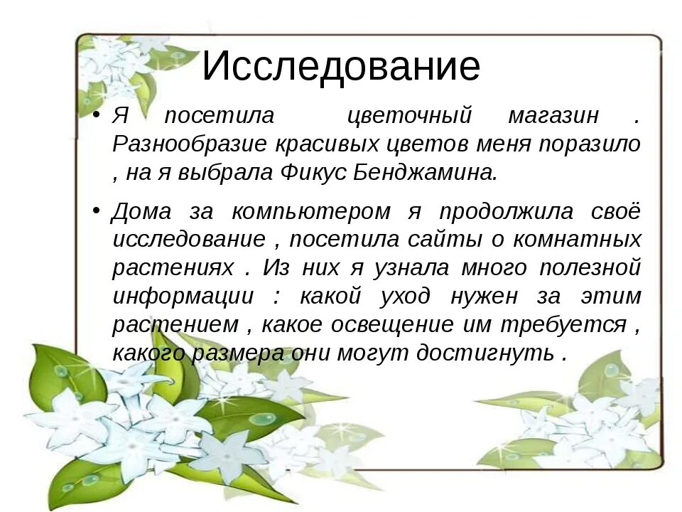 Растение в интерьере жилого дома проблемная ситуация Проект цветок по технологии