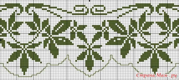 Растительные узоры и орнаменты спицами схемы Вышивки. Бордюры. Cross stitch borders corner, Cross stitch flowers, Cross stitc